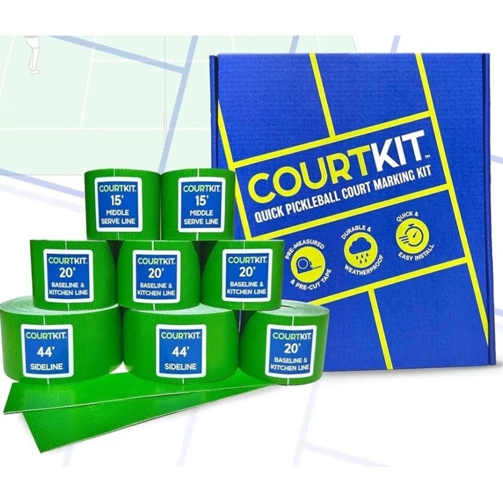 CourtKit Quick Pickleball‎ Court Marking Kit Green Waterproof Indoor Outdoor NEW